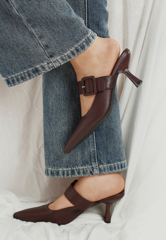 Shein Star Slim Block Heel Mules