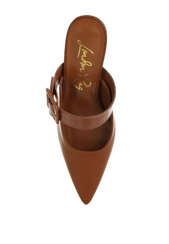 Shein Star Slim Block Heel Mules