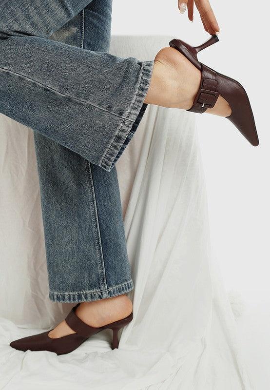 Shein Star Slim Block Heel Mules