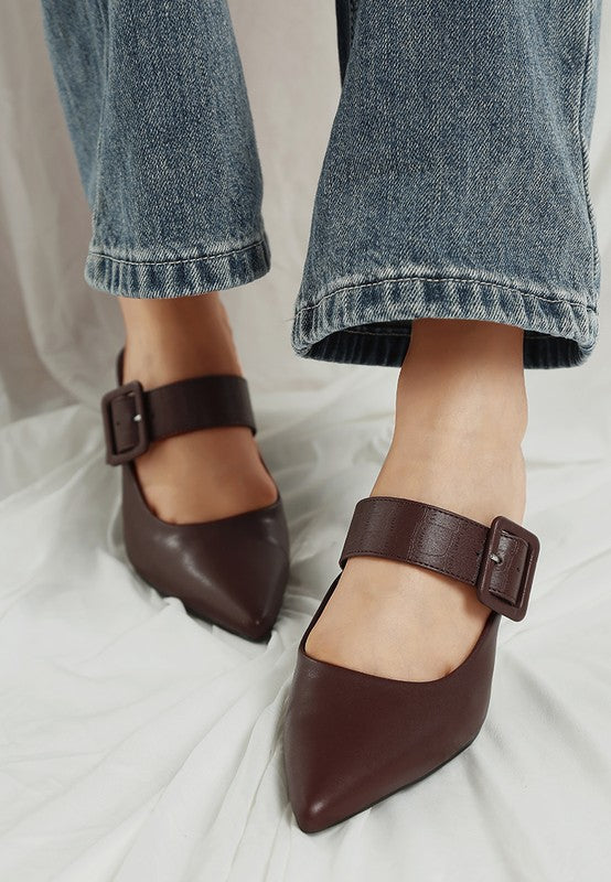 Shein Star Slim Block Heel Mules